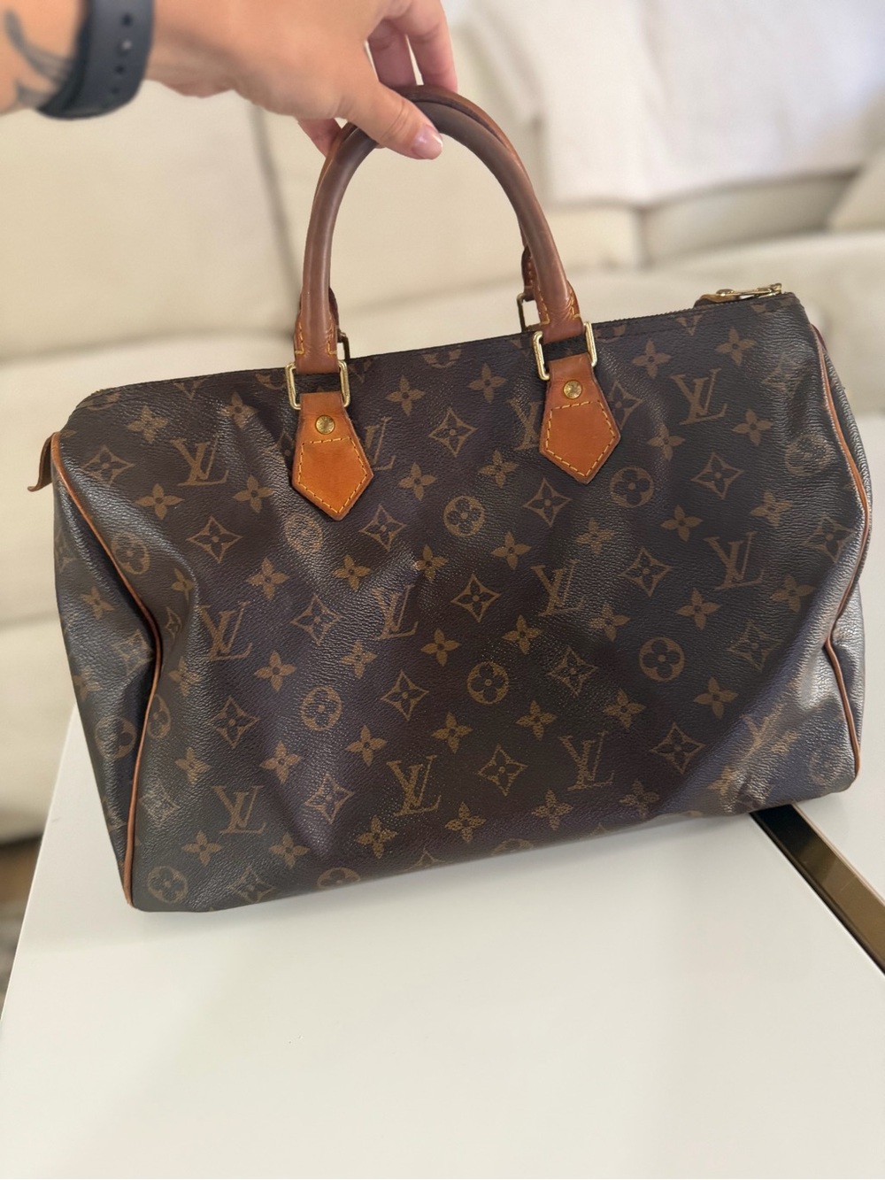 Vintage Louis Vuitton Speedy Brown Monogram Top-Handle Satchel - Picture 2 of 5